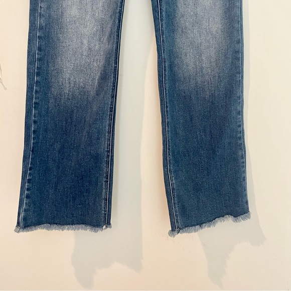 RDP5572 Risen High Rise Crop Ankle Flare Raw Hem Jean - Picture 3 of 12